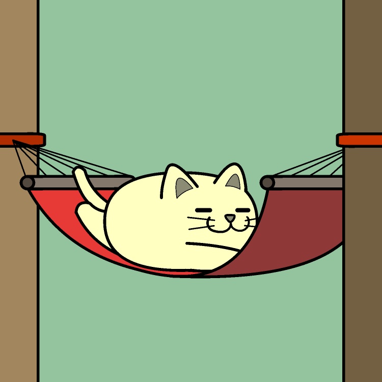 ハンモックゆらゆらネコGIFアニメ