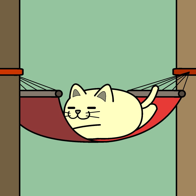 ハンモックゆらゆらネコGIFアニメ