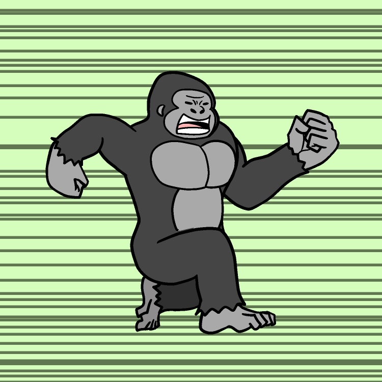 ぐるぐるパンチゴリラGIFアニメ