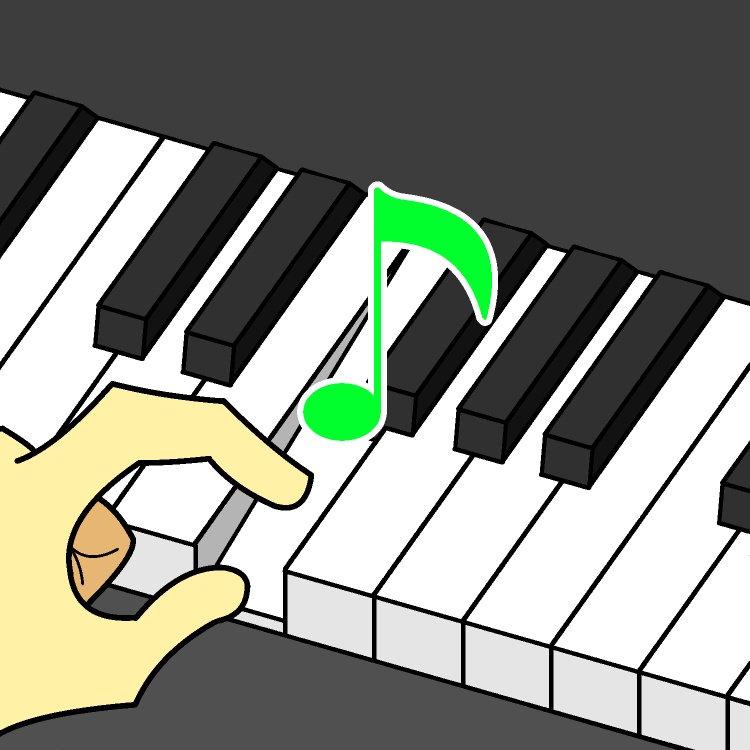 ピアノ1音鳴らしGIFアニメ