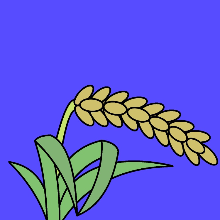 頭を垂れる稲穂GIFアニメ