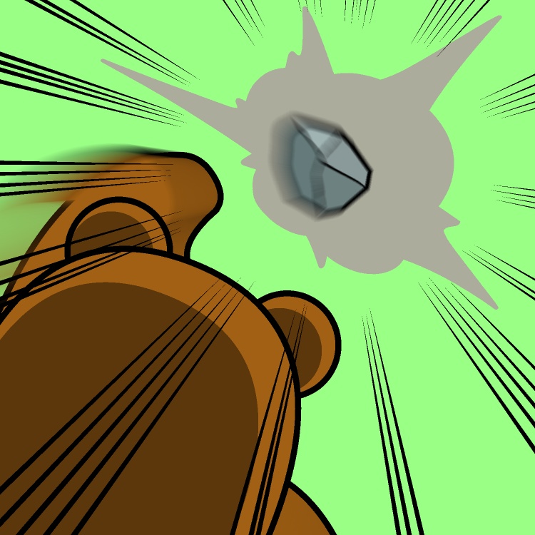 連続石投げクマGIFアニメ