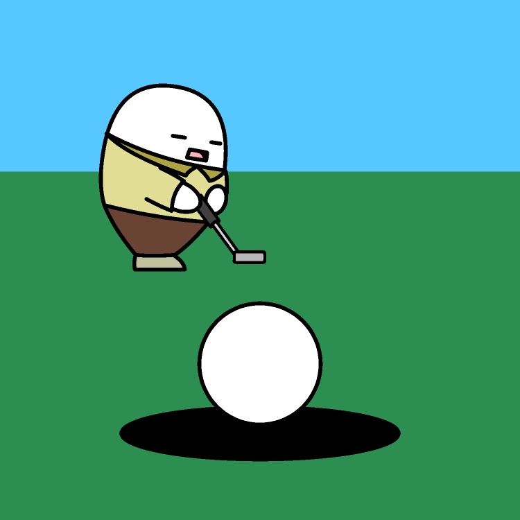 正面ゴルフパットGIFアニメ