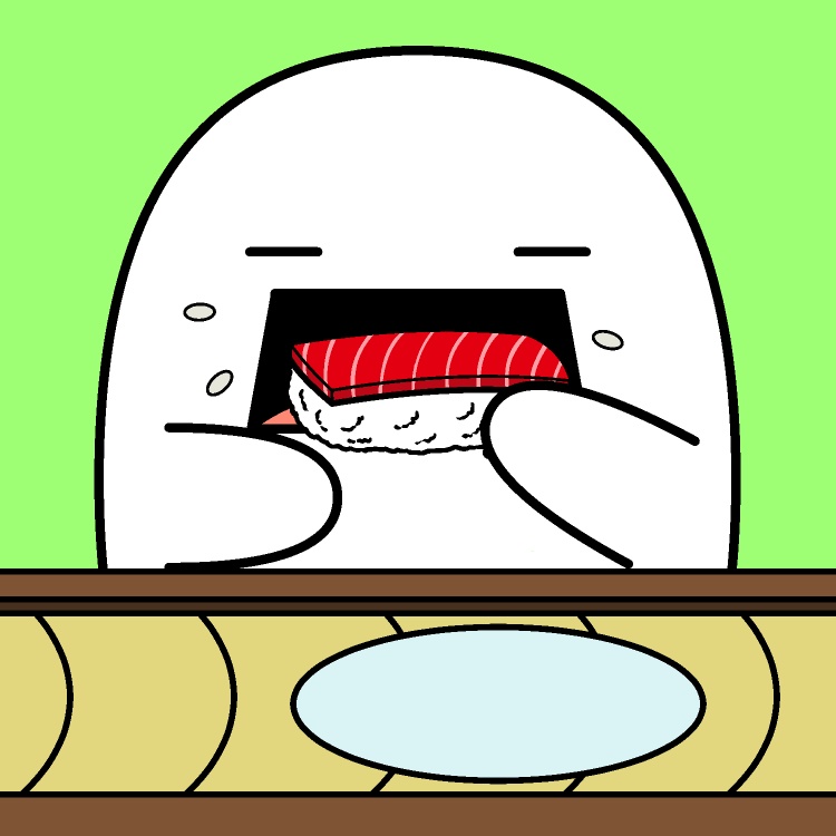もぐもぐ回転寿司GIFアニメ