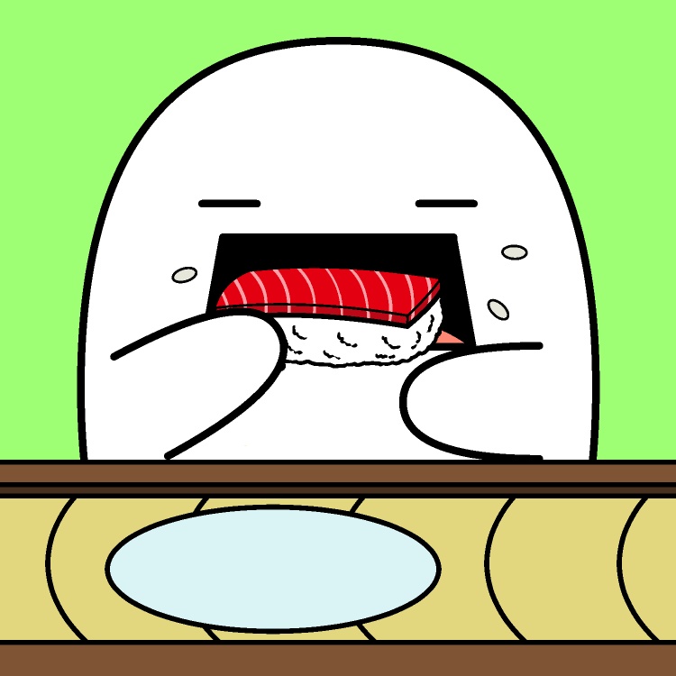 もぐもぐ回転寿司GIFアニメ