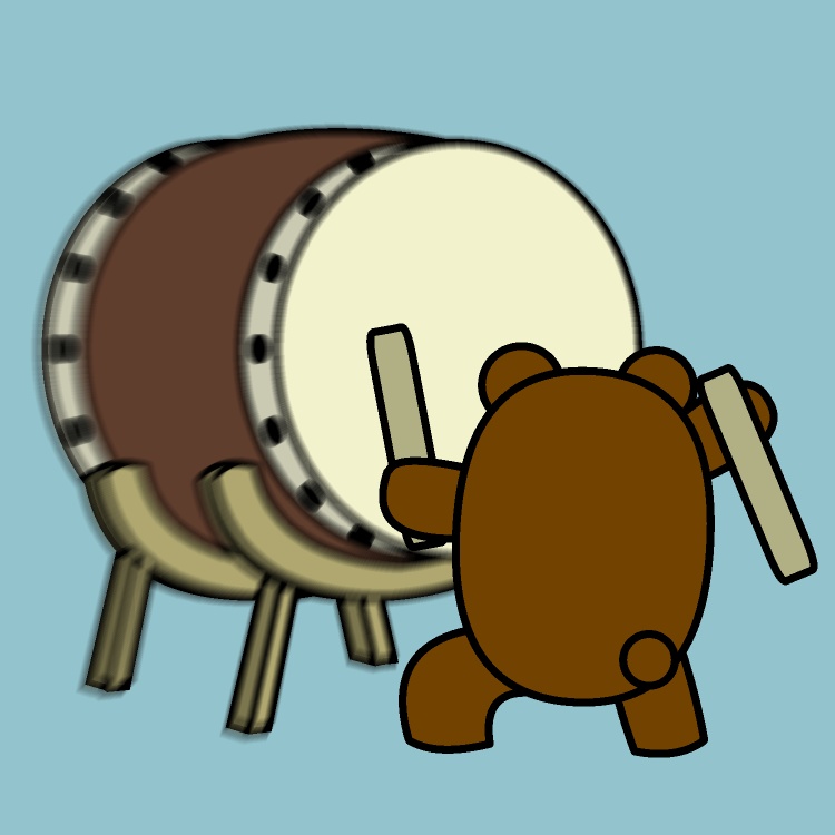 大太鼓クマGIFアニメ
