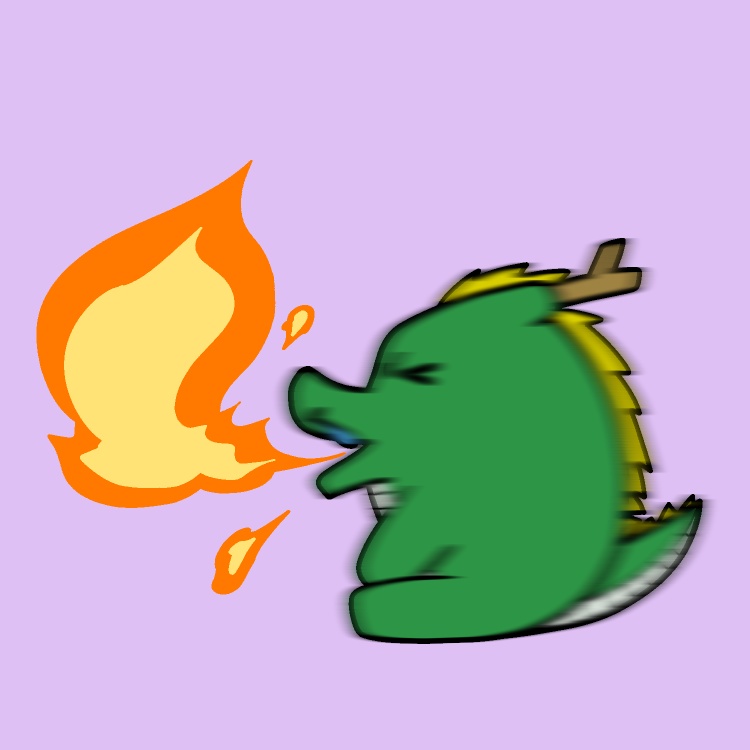 くしゃみ火吹きドラゴンGIFアニメ