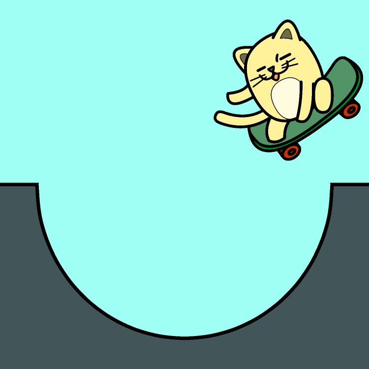 スケボー猫GIFアニメ