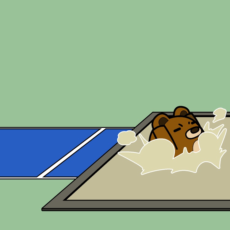 走り幅跳び埋もれクマGIFアニメ