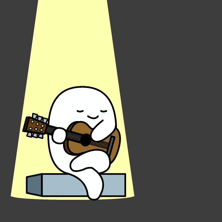 スポットライトギター弾きGIFアニメ