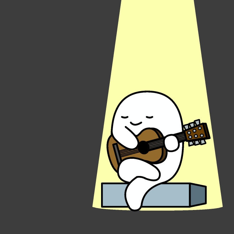 スポットライトギター弾きGIFアニメ