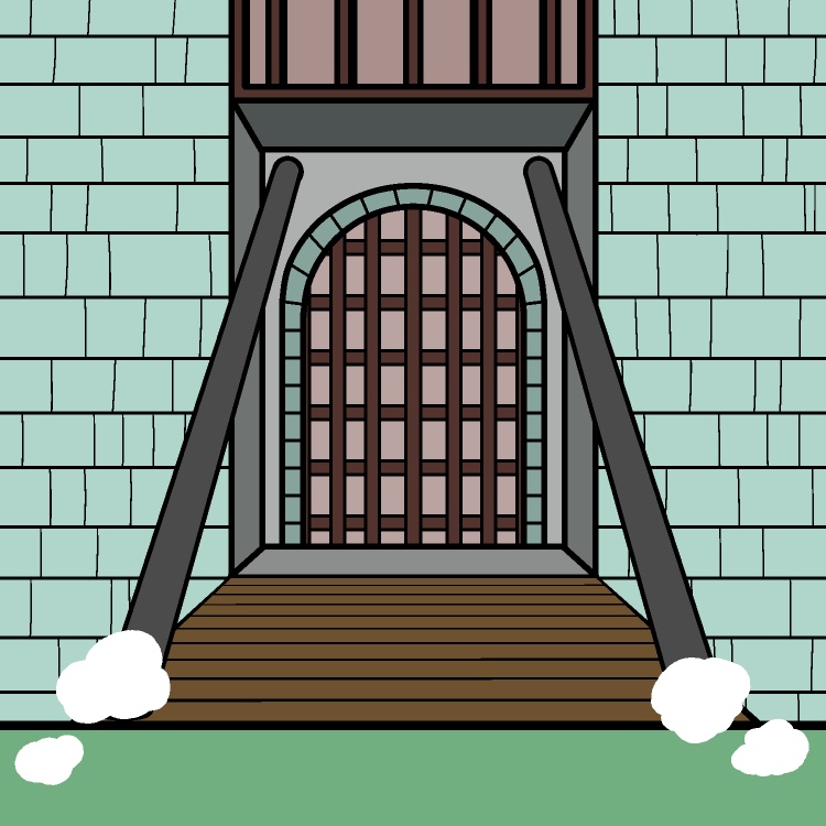 お城の跳ね橋GIFアニメ