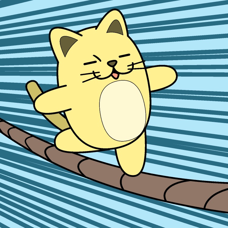 綱渡りネコGIFアニメ