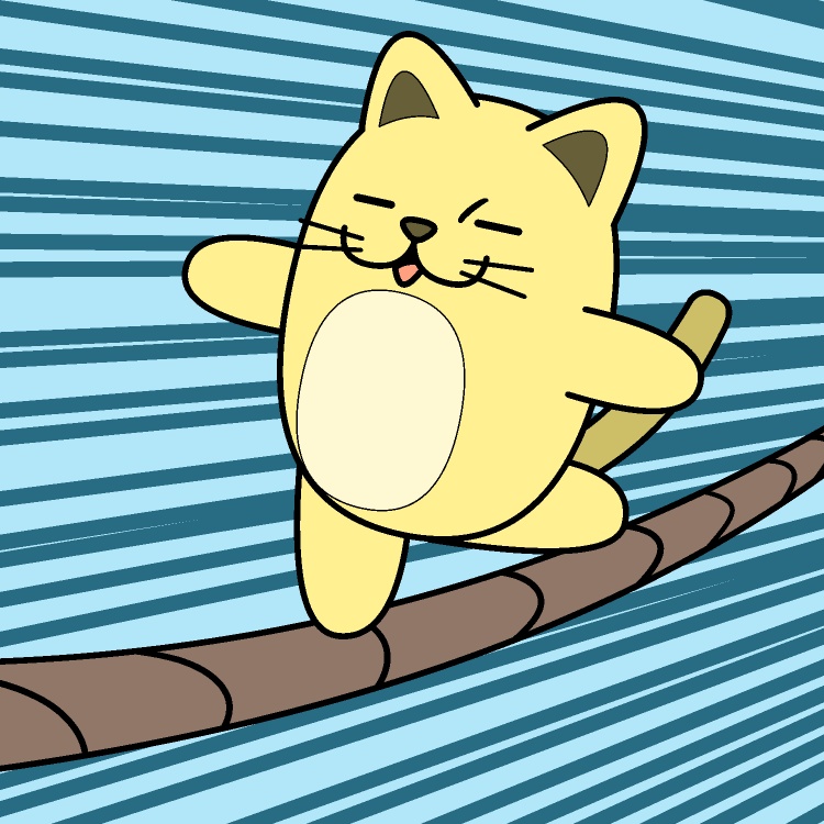 綱渡りネコGIFアニメ