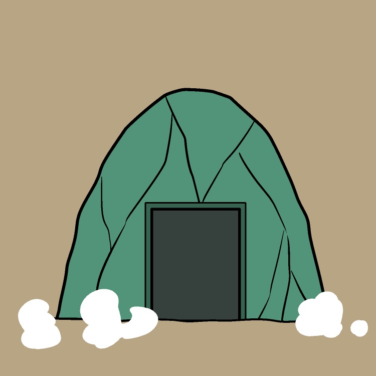 地面から現れる入口GIFアニメ