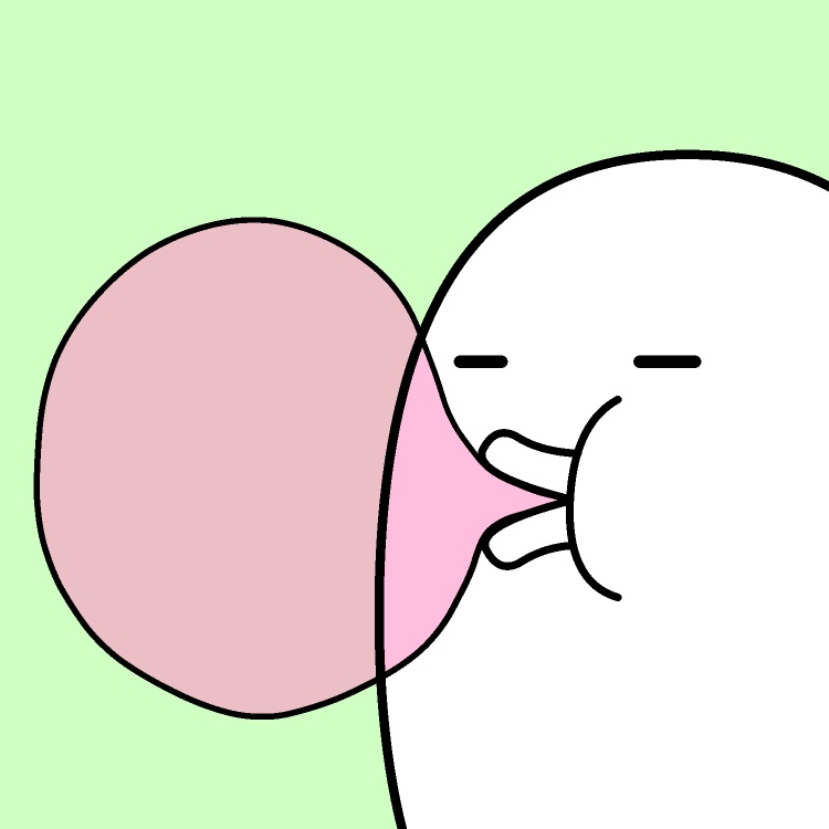 風船ガム破裂GIFアニメ