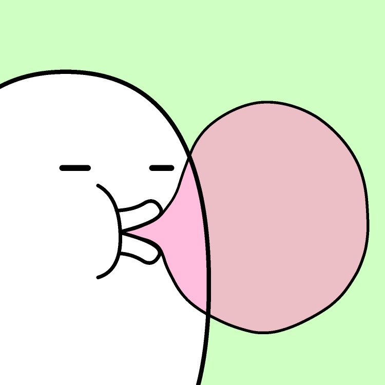 風船ガム破裂GIFアニメ