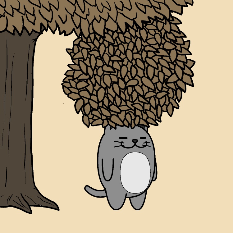 落ち葉どさっネコGIFアニメ