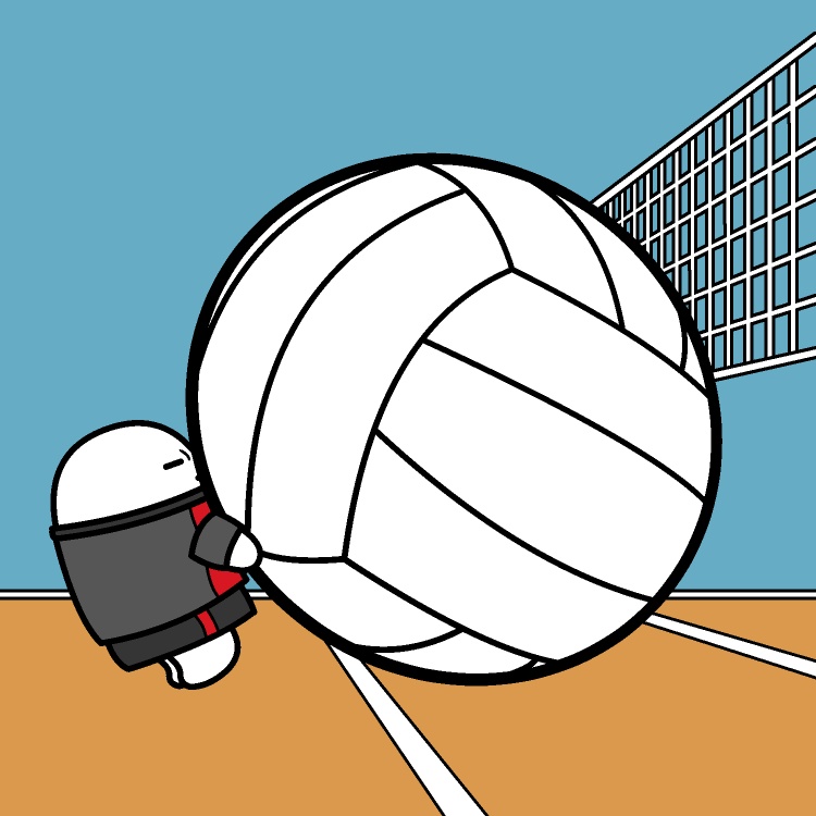 巨大バレーボールGIFアニメ