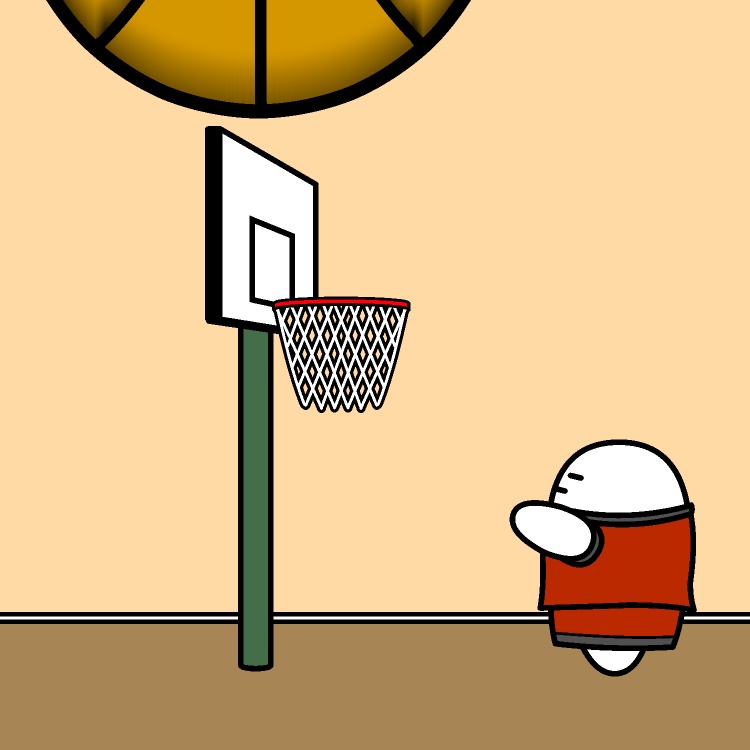 バスケットボール巨大化GIFアニメ