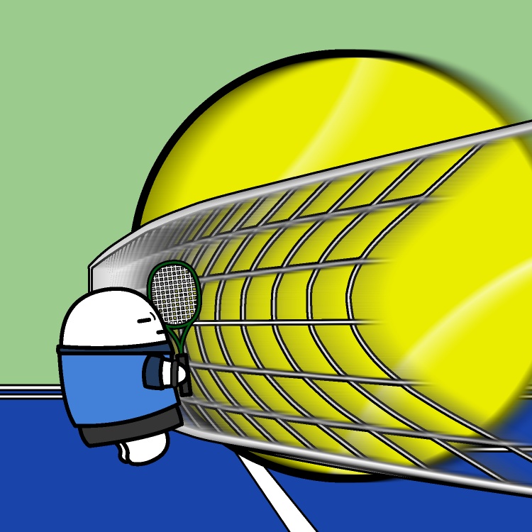 巨大テニスボールGIFアニメ