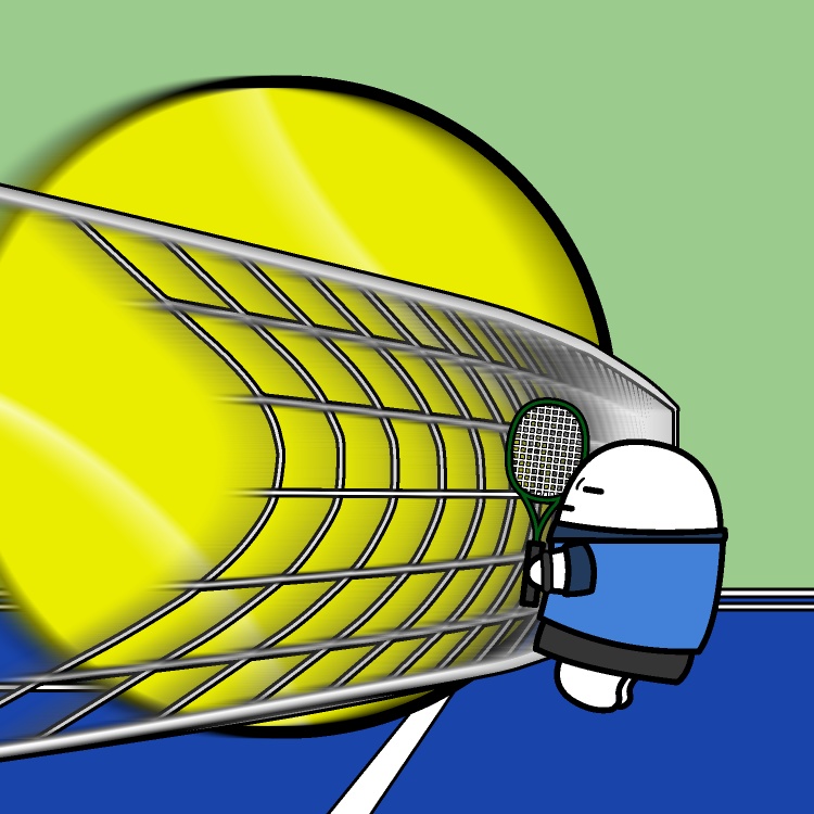 巨大テニスボールGIFアニメ