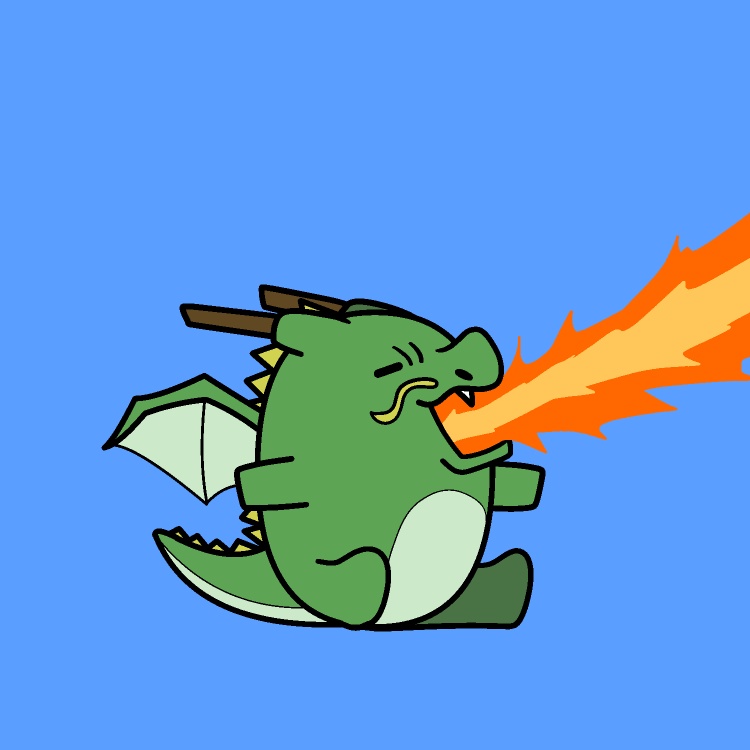 荒ぶる火吹きドラゴンGIFアニメ