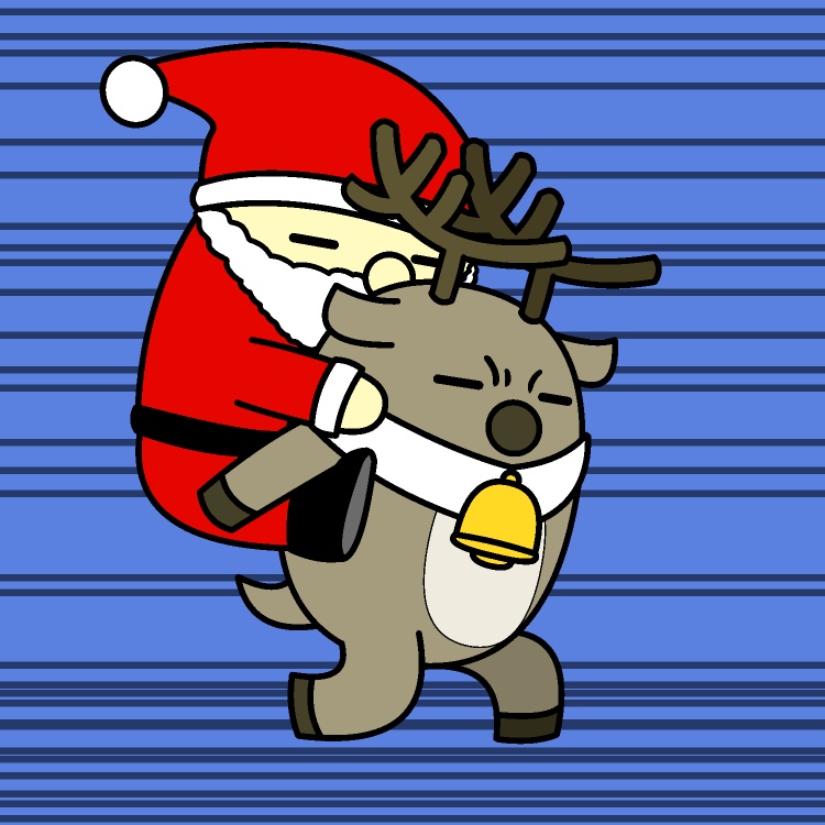 サンタ背負いトナカイGIFアニメ