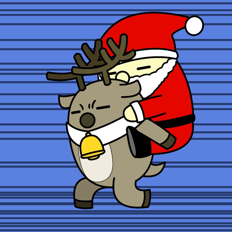 サンタ背負いトナカイGIFアニメ