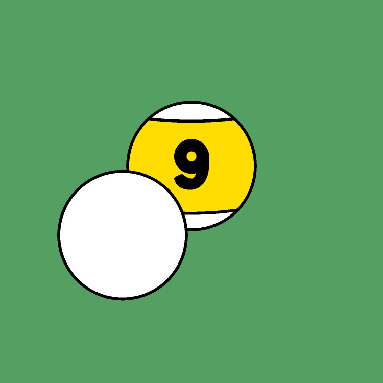 微動だにしない9番ボールGIFアニメ