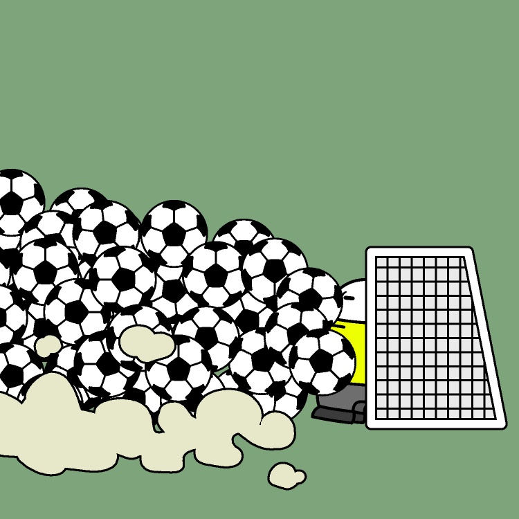 大量サッカーボールGIFアニメ