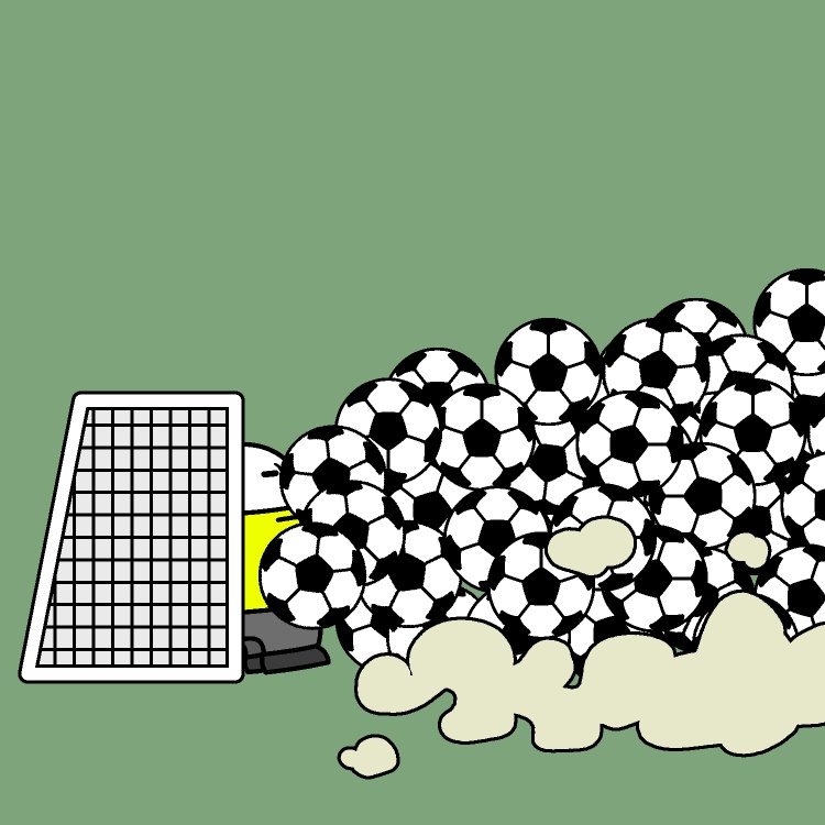 大量サッカーボールGIFアニメ