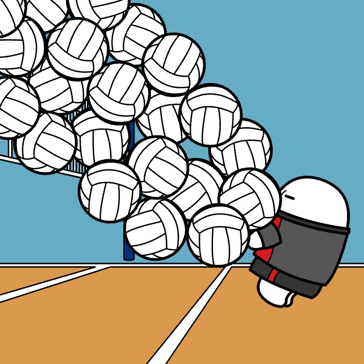 大量バレーボールGIFアニメ