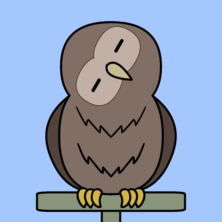 首回転フクロウGIFアニメ