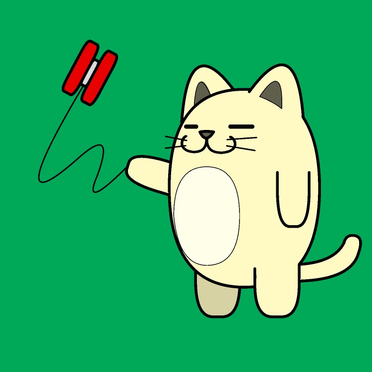 ヨーヨーぶん回しネコGIFアニメ