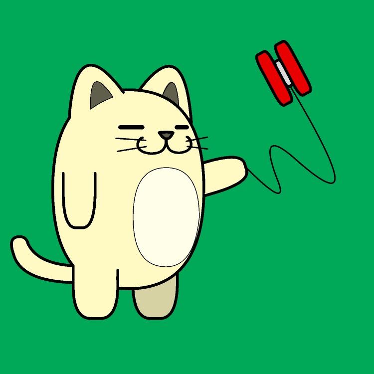 ヨーヨーぶん回しネコGIFアニメ