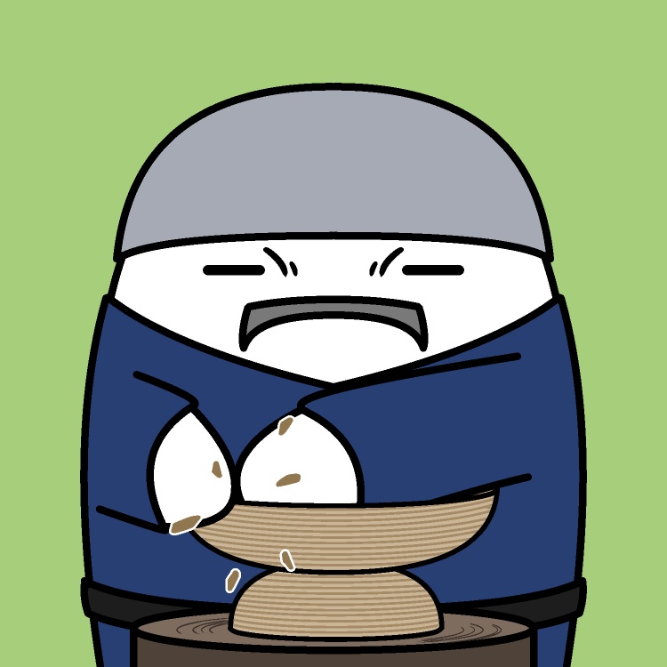 陶芸家ろくろ回しGIFアニメ