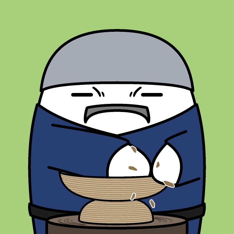 陶芸家ろくろ回しGIFアニメ