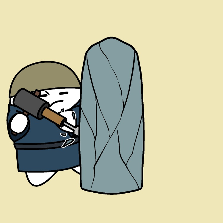 彫刻家削り中GIFアニメ