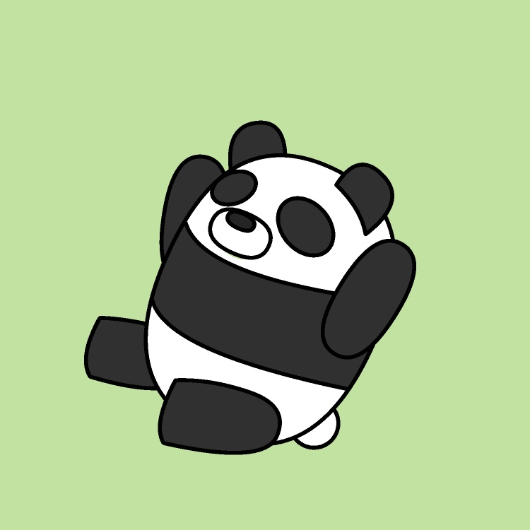 のび～ころんっ！パンダGIFアニメ