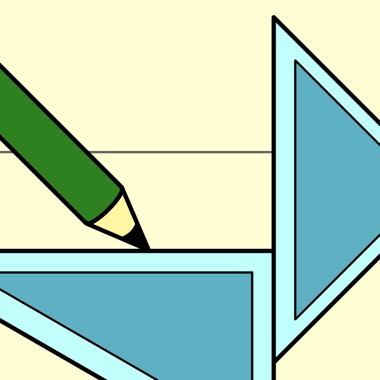 三角定規で平行線GIFアニメ