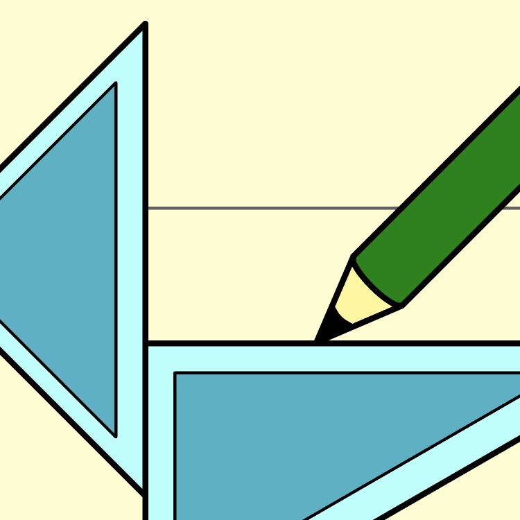 三角定規で平行線GIFアニメ