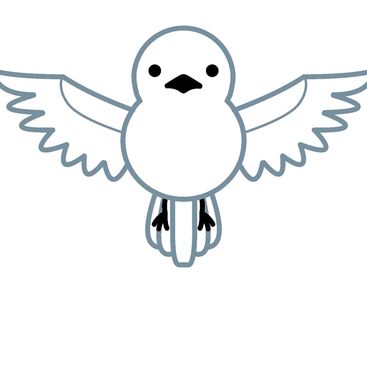 白から現れるシマエナガGIFアニメ