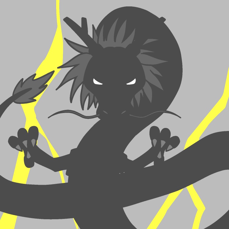 ドラゴンと雷GIFアニメ