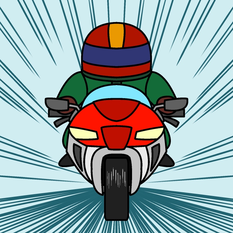 バイクで疾走GIFアニメ