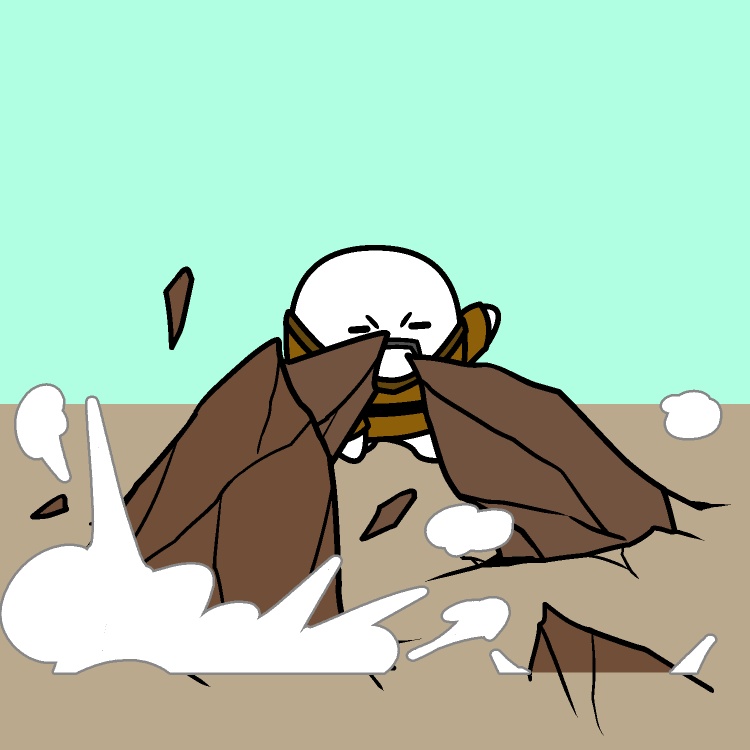 岩の魔法攻撃！GIFアニメ