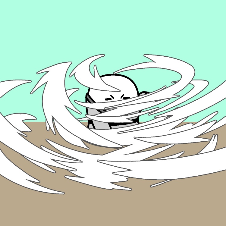 風の魔法攻撃！GIFアニメ