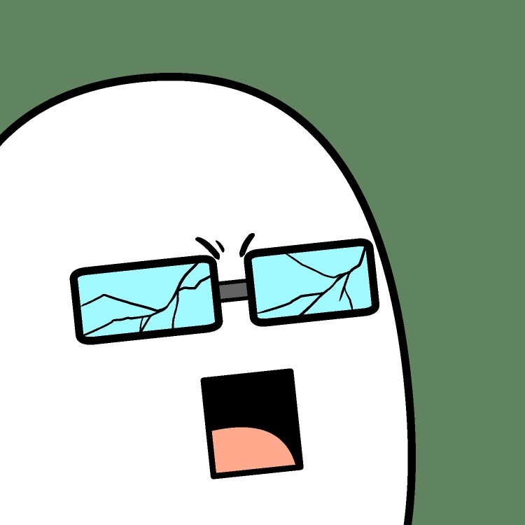 メガネ割れショックGIFアニメ