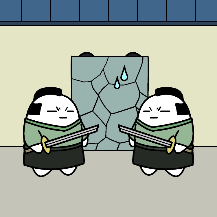 隠れ身の術バレバレ忍者GIFアニメ