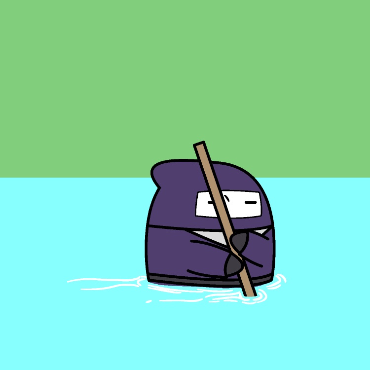 水ぐも沈み忍者GIFアニメ